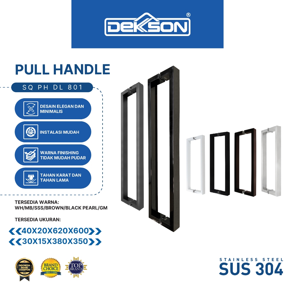DEKKSON Pull Handle Gagang Pintu Tarik SQ PH 801 SUS 304