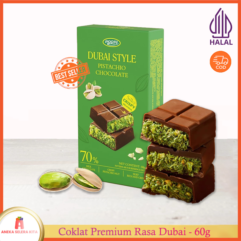 

Coklat Dubai Choco Date Premium 60g Rasa Kelapa Pistachio Hazelnut HALAL Exp 12 Bulan Hadiah Elegant