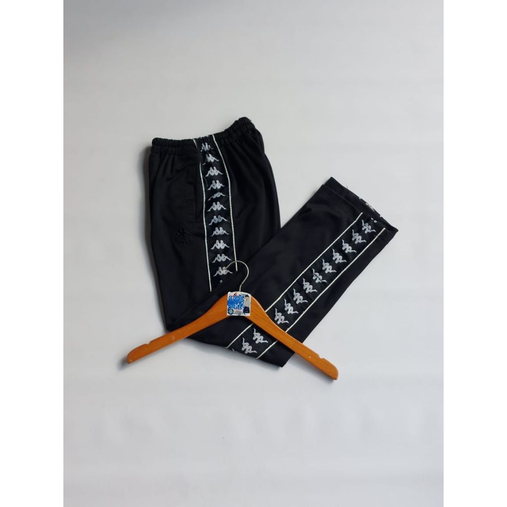 Trackpants Kappa Tapped Black White Second