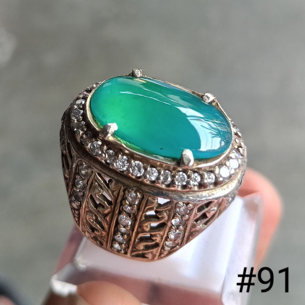 cincin perak, batu natural bacan Doko #91