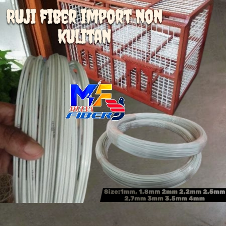 Jeruji Fiber Putih Import Non Kulit 2.5mm 2.7mm 3mm ruji fiber ngerol ruji kandang tulang layangan