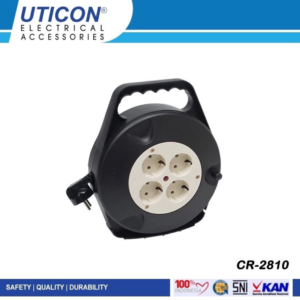 UTICON KABEL ROLL 10 METER CR-2810 / COLOKAN KABEL ROLL 10 METER