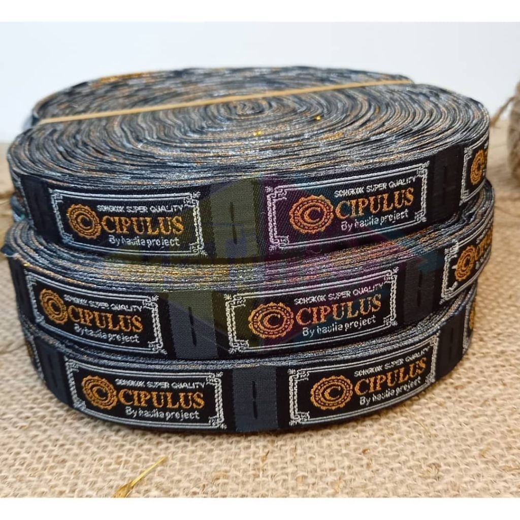 3x5 cm) woven rajut woven bordir woven demask label rajut