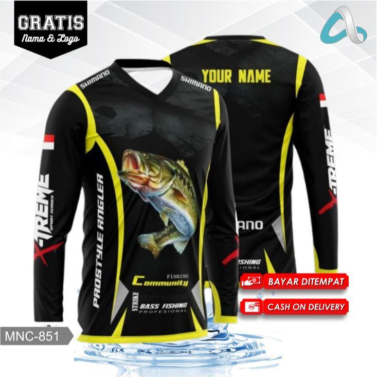 Jersey Mancing Baju Mancing Mania Costum GRATIS Nama & Logo - Jersey Mancing Lengan Panjang
