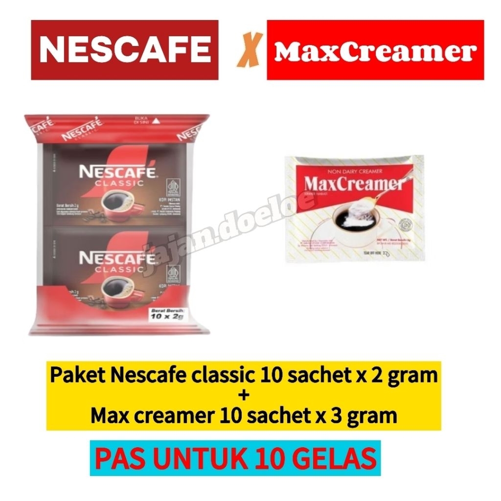 

Paket kopi Nescafe classic dan max creamer