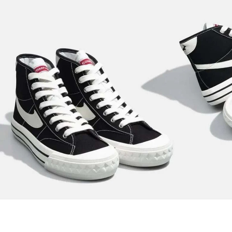 Promo Sepatu Compass Retrograde High Black White Sneakers Compass Retrograde High Black White