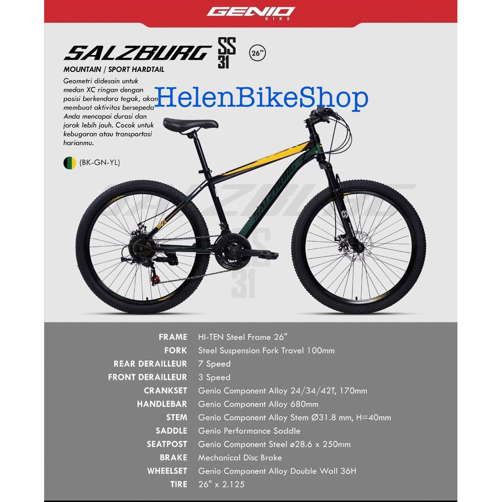 Sepeda mtb 26inch United Salzburg Ss31 (instant Kurir)