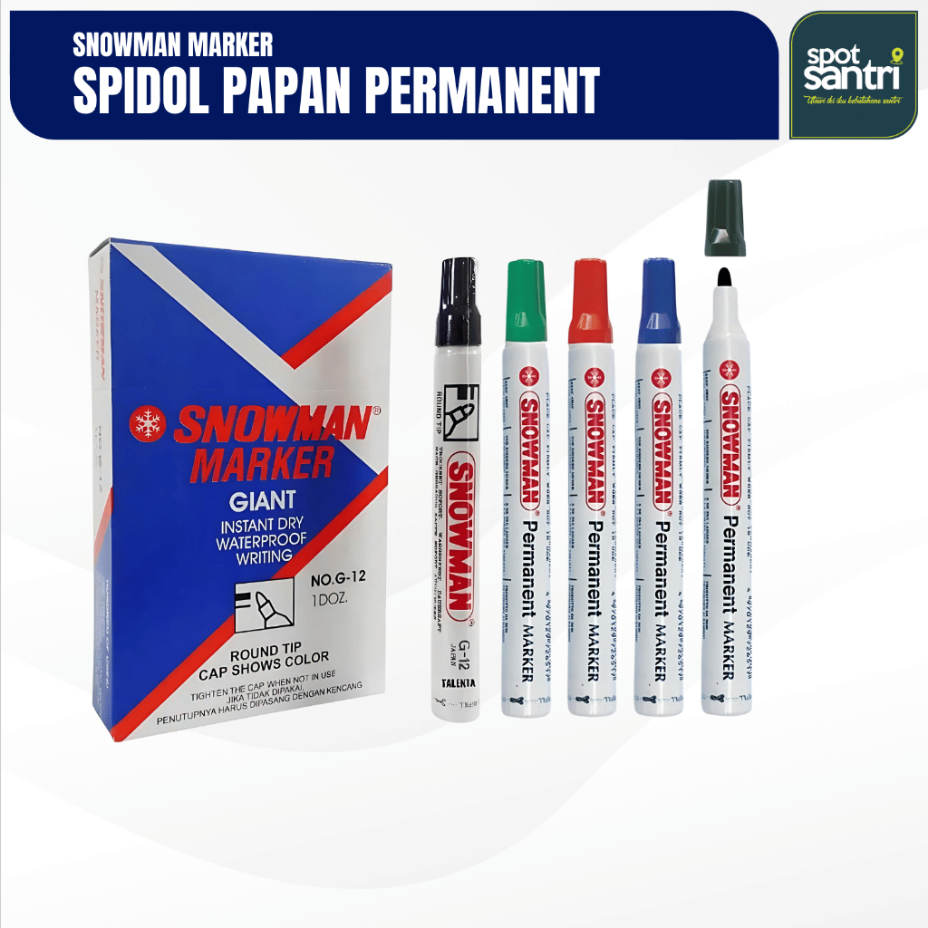 

Spidol Papan Tulis Snowman Marker (PERMANENT) G-12 | Spidol Papan Tulis [1PCS]