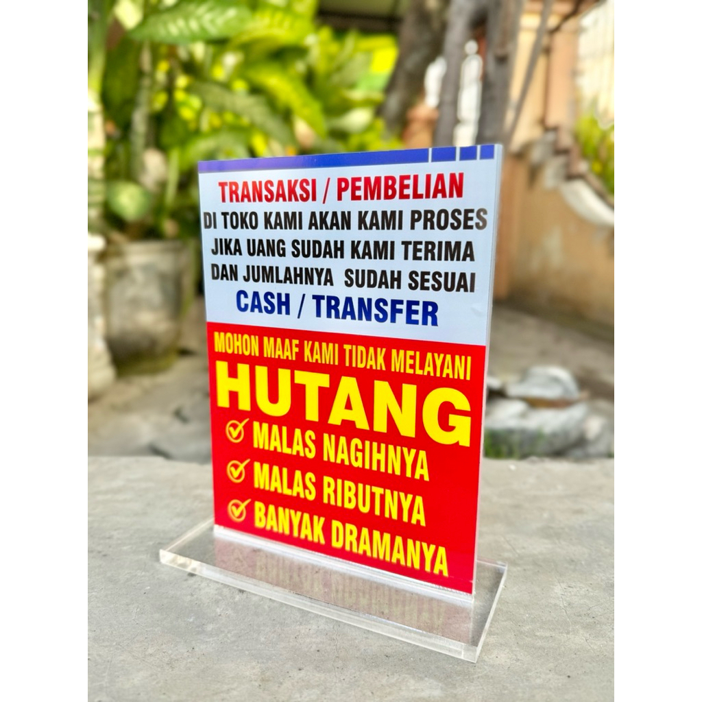 

UKURAN 15x20CM AKRILIK PAPAN MEJA AGEN BANK / TOKO TRANSAKSI BAHAN TEBAL
