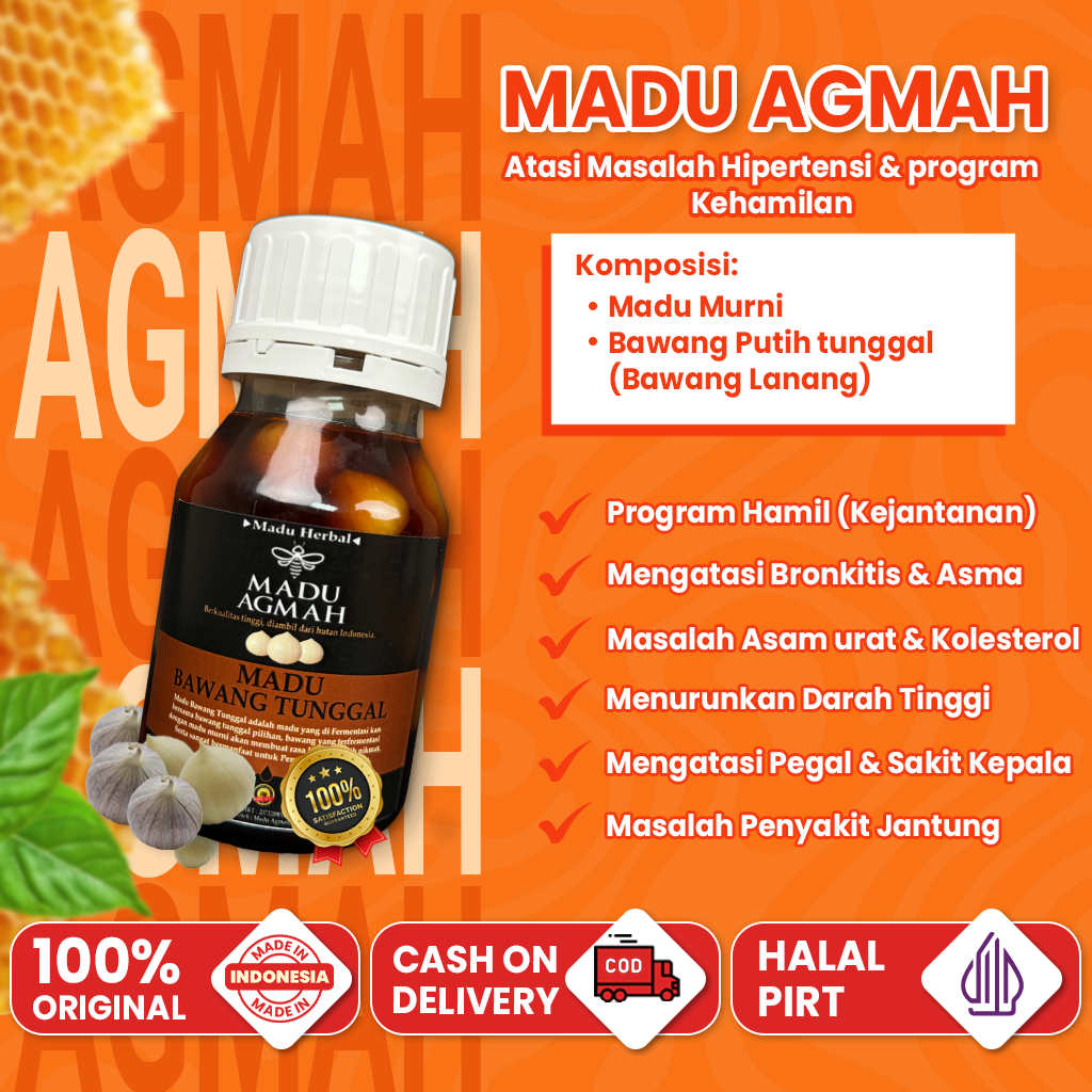 

Agmah Honey - Madu Penurun Darah Tinggi, Promil & Bronkitis Herbal Bawang Putih Tunggal (Lanang)