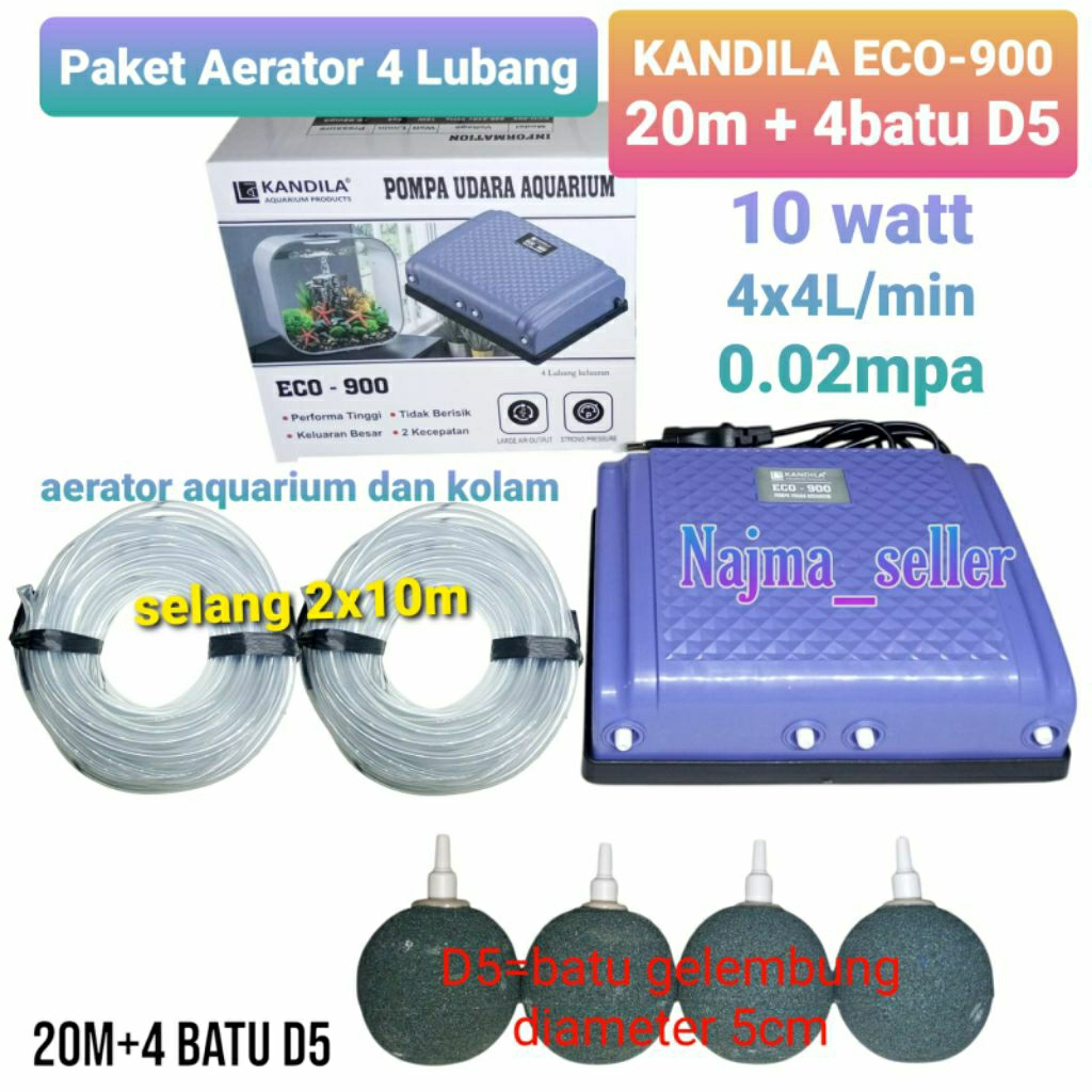 PAKET AERATOR KOLAM ikan 4 LUBANG KANDILA ECO-900. Paket aerator Fullset dan murah