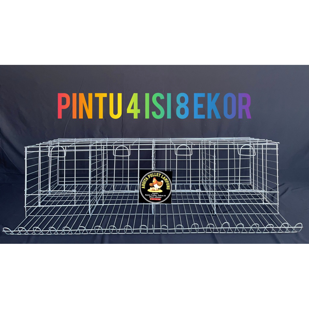 kandang ayam Petelur pintu 4 kapasitas 8 ekor ayam