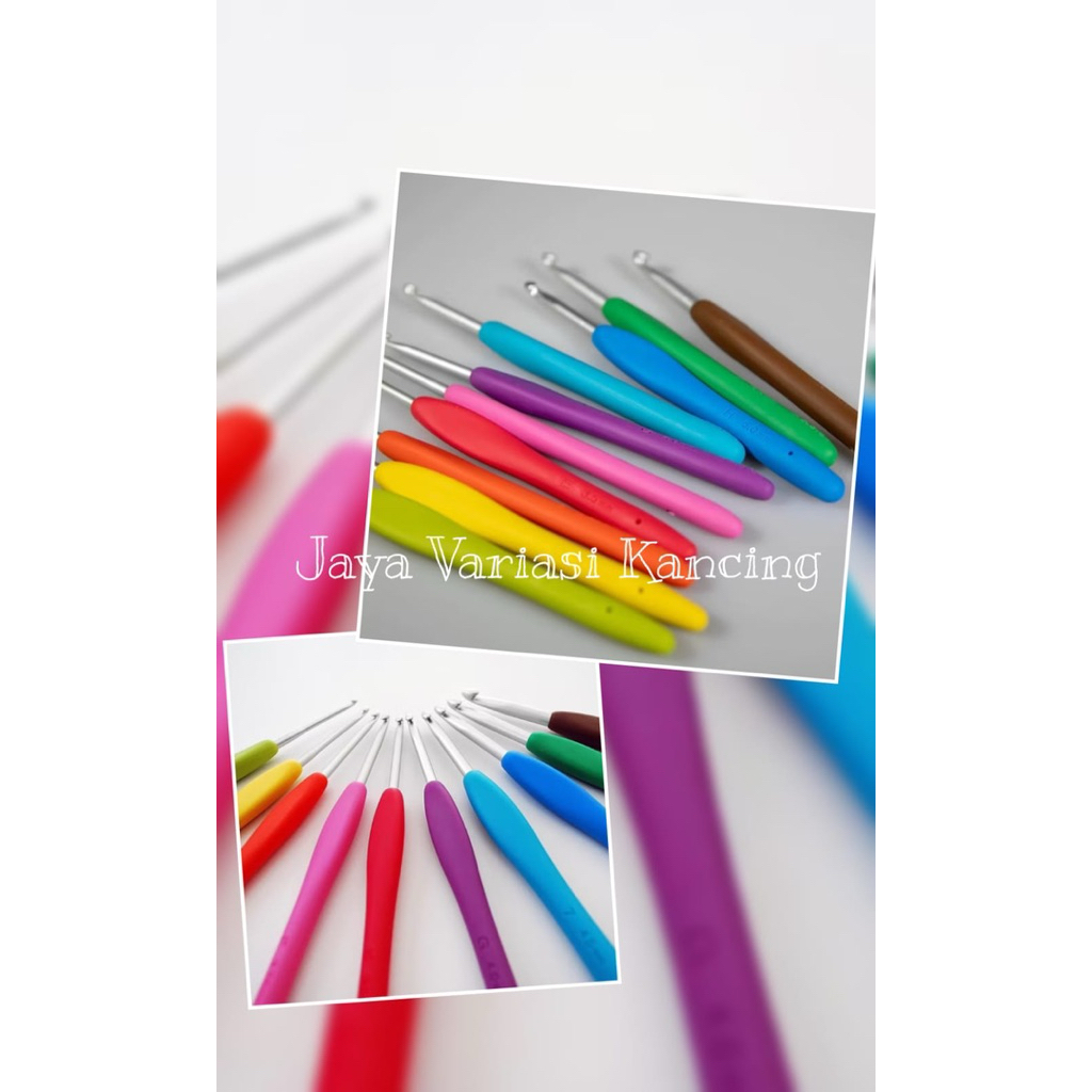 (Per Pcs) Hakpen Karet / Hakpen Rajut Gagang Karet / Hakpen Rajut Karet / Hakpen Silikon