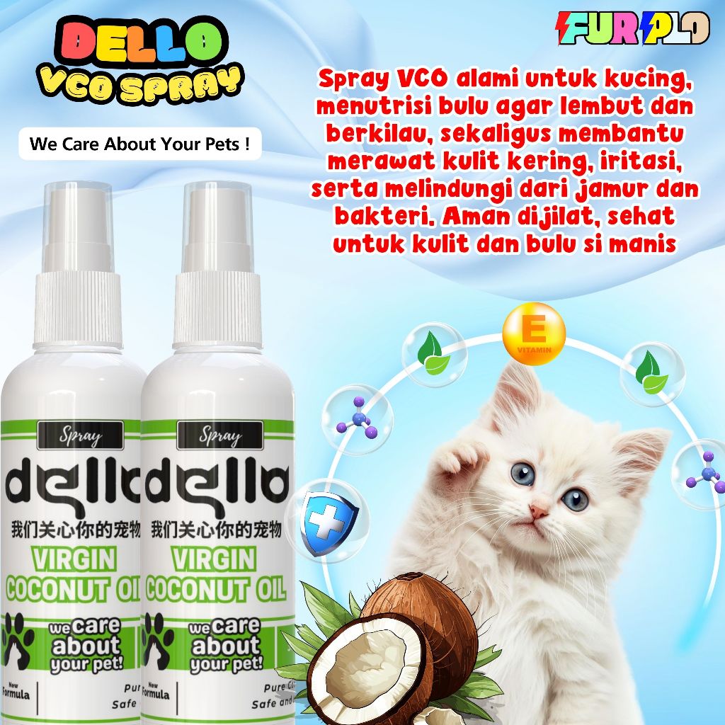 MINYAK VCO HEWAN MINYAK VCO SPRAY KUCING MINYAK VCO ANABUL VCO VIRGIN COCONUT OIL FURPLO