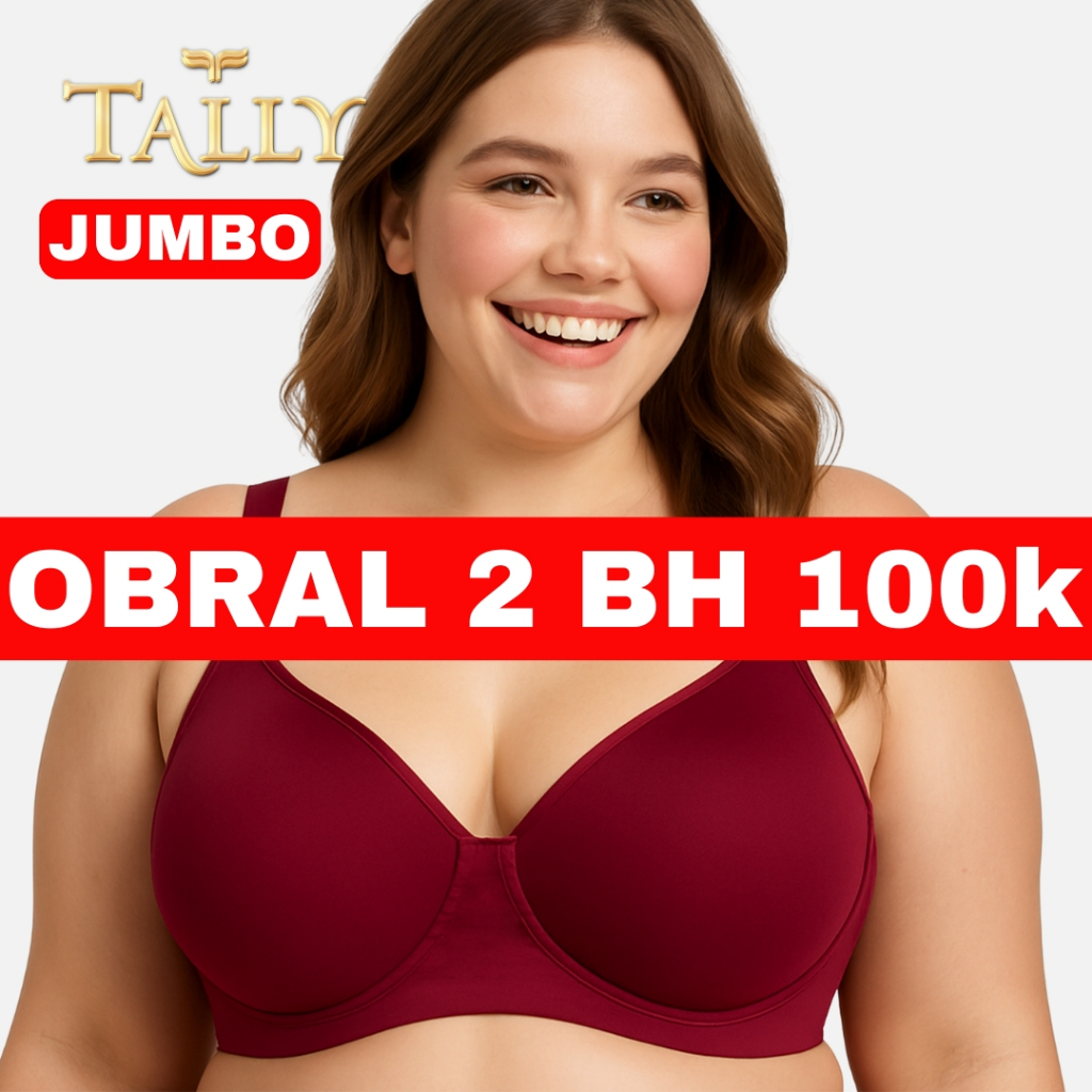 [OBRAL BRA JUMBO ADA NODA] TALLY Sarwendah 2 Pcs Bra JUMBO Ada Kawat Busa Tipis Bahan Nilon / Katun 