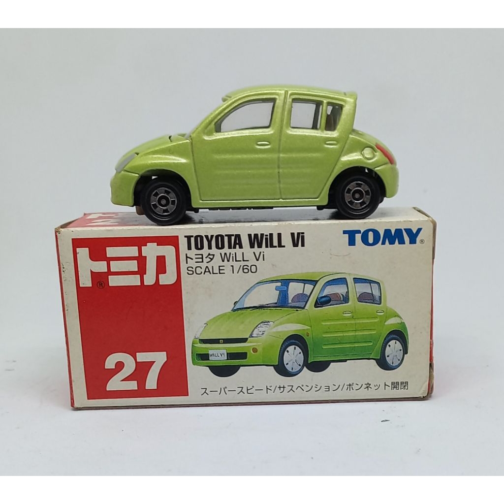 tomica toyota will vi 27 tomy biru diecast (t)