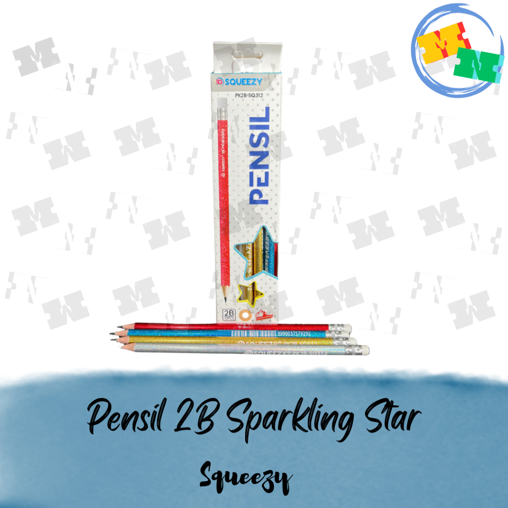 

Squeezy Pensil 2B Sparkling Star + Penghapus PK2B-SQ312
