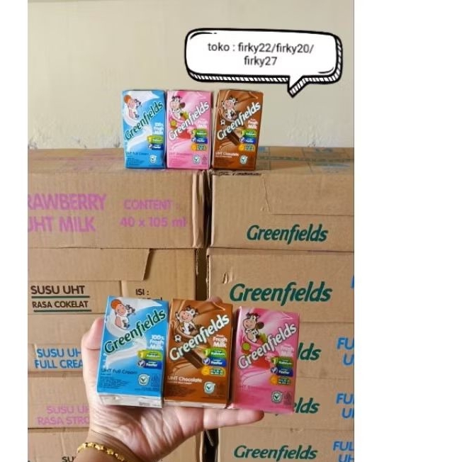 

Greenfields Susu UHT 40x105ml Bisa MixRasa Ready siap kirim exp2026
