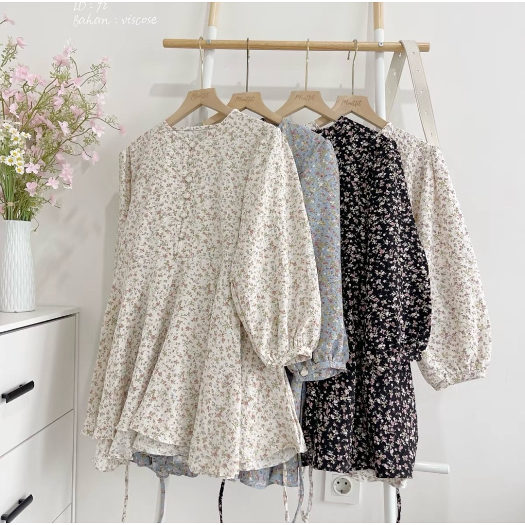 [New] HANA BLOUSE | Long hana | blouse motif lucu floral blouse