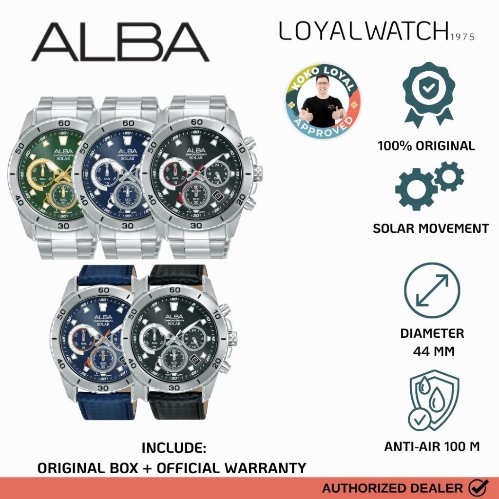 Jam Tangan Alba Active Pria AZ5011 AZ5013 AZ5015 AZ5017 AZ5019 Stainless Steel / Leather / Kulit Ori