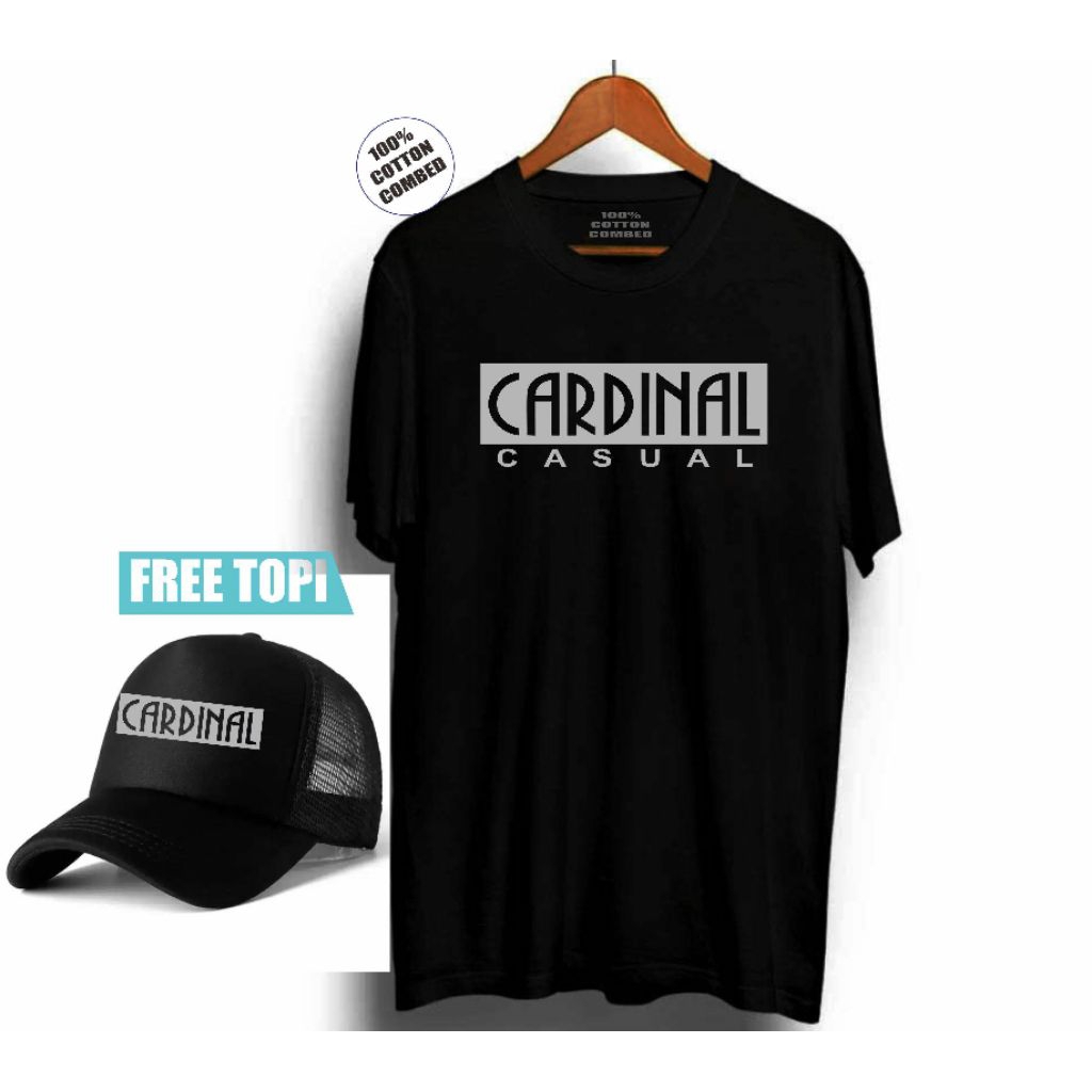 Cardinal Casual Kaos Pria Distro catton combed