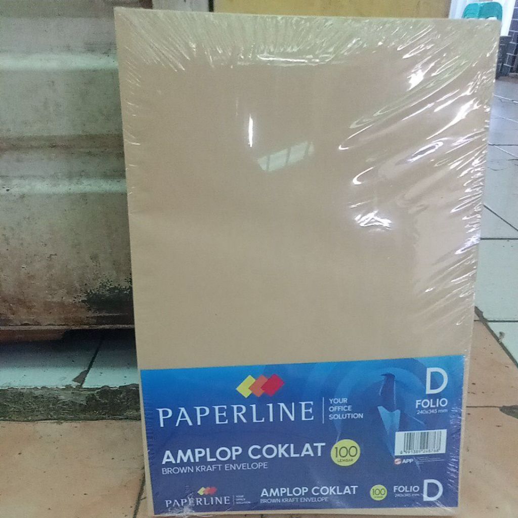 

paperline amplop coklat folio brown Kraft 240x345mm / pack