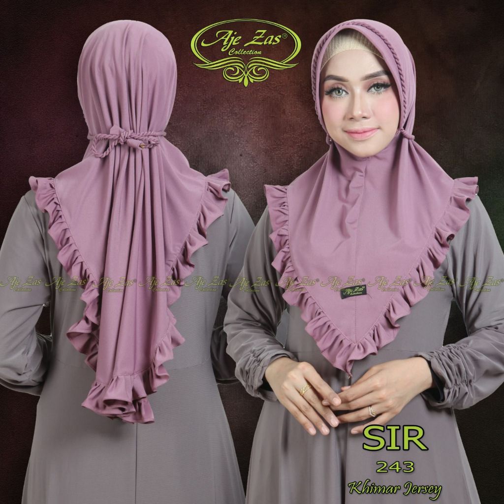 AJE ZAS - Hijab/Khimar/Kerudung Bergo Pet Busa Kode-SIR Matt Jersey