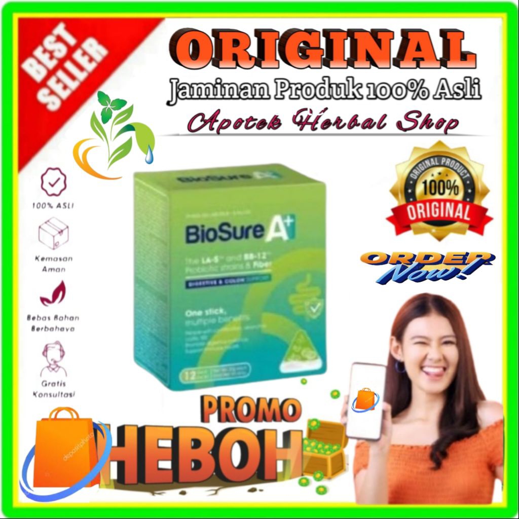 

BioSure A+ Original Susu Probiotik Mengatasi Kesehatan Saluran Pencernaan Isi 12 Sachet