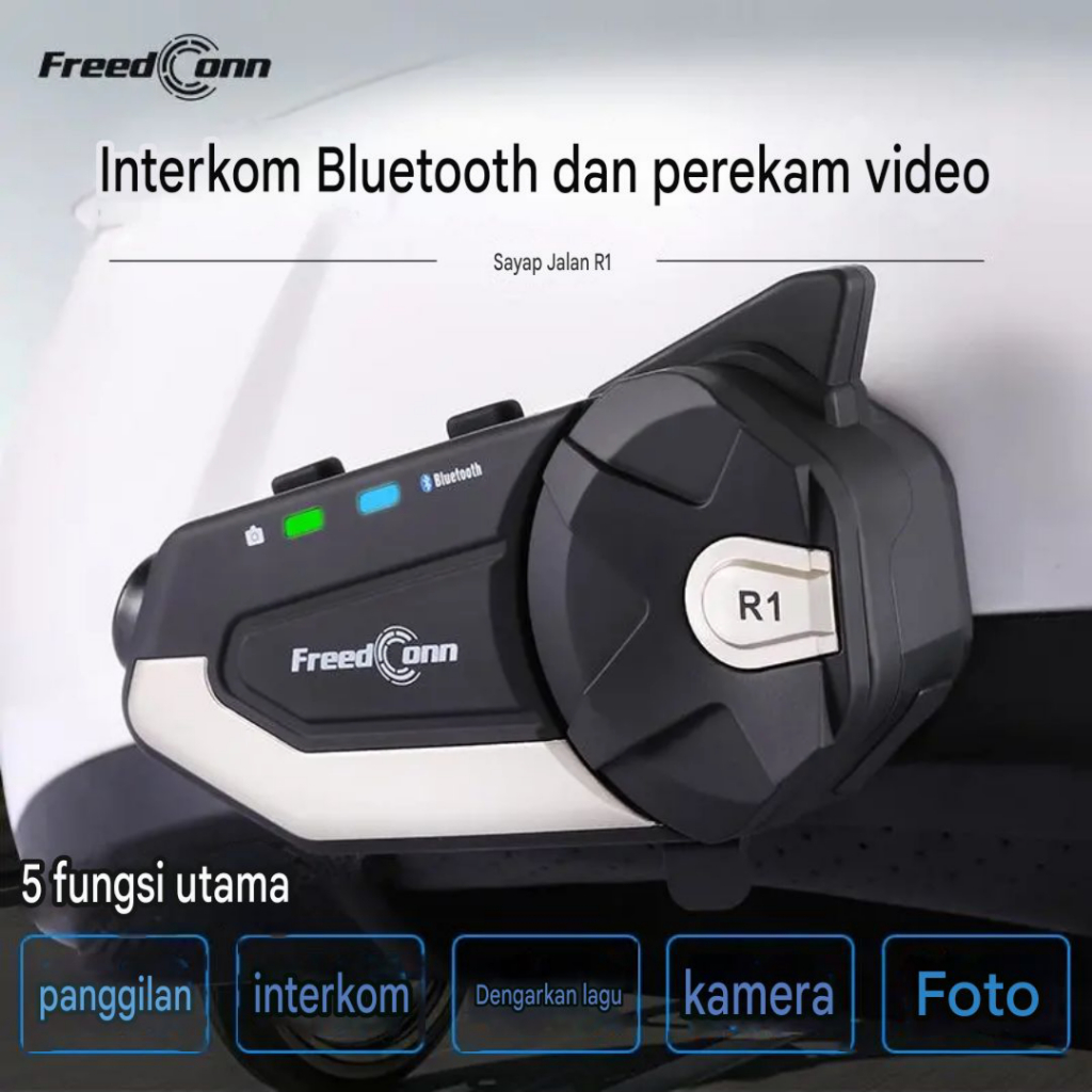 FREEDCONN R1+ BLUETOOTH HELM WIFI INTERCOM CAMERA 1080P HD VS MAXTO M3 SOOYI S3 PLUS R1 PLUS ORIGINA