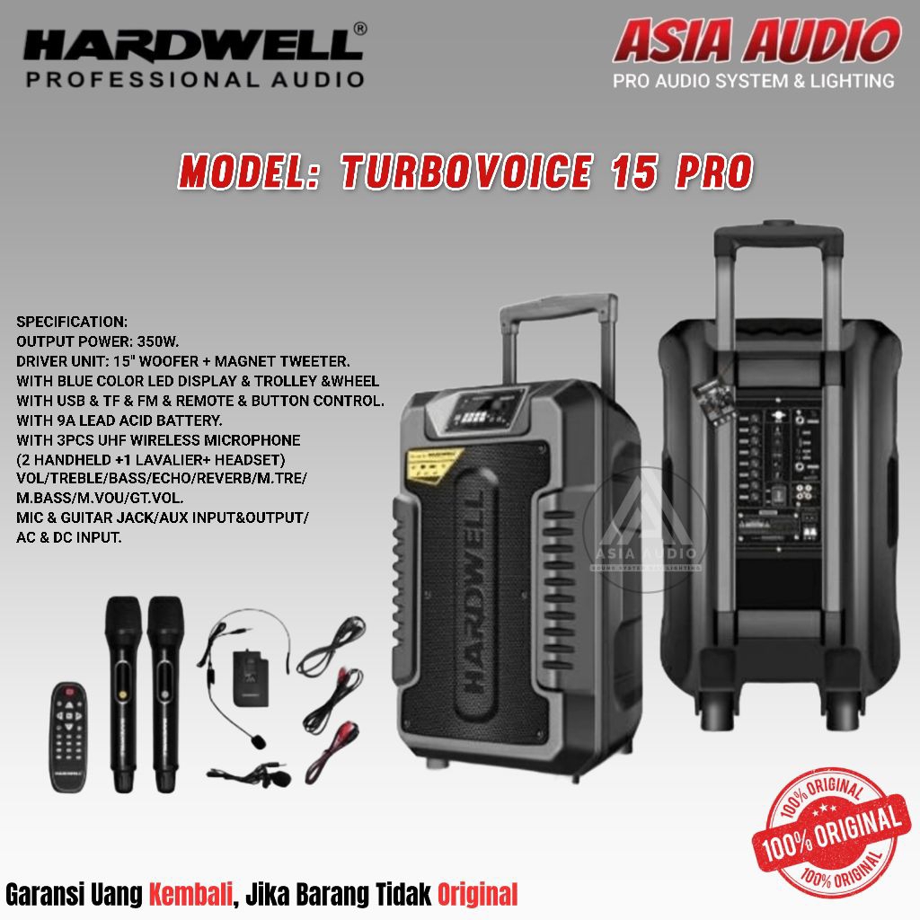 SPEAKER PORTABLE HARDWELL TURBOVOICE 15 PRO