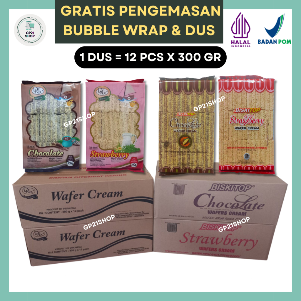 

Biskitop Denex Wafer Cream 1 Dus Isi 12 pcs x 300gr