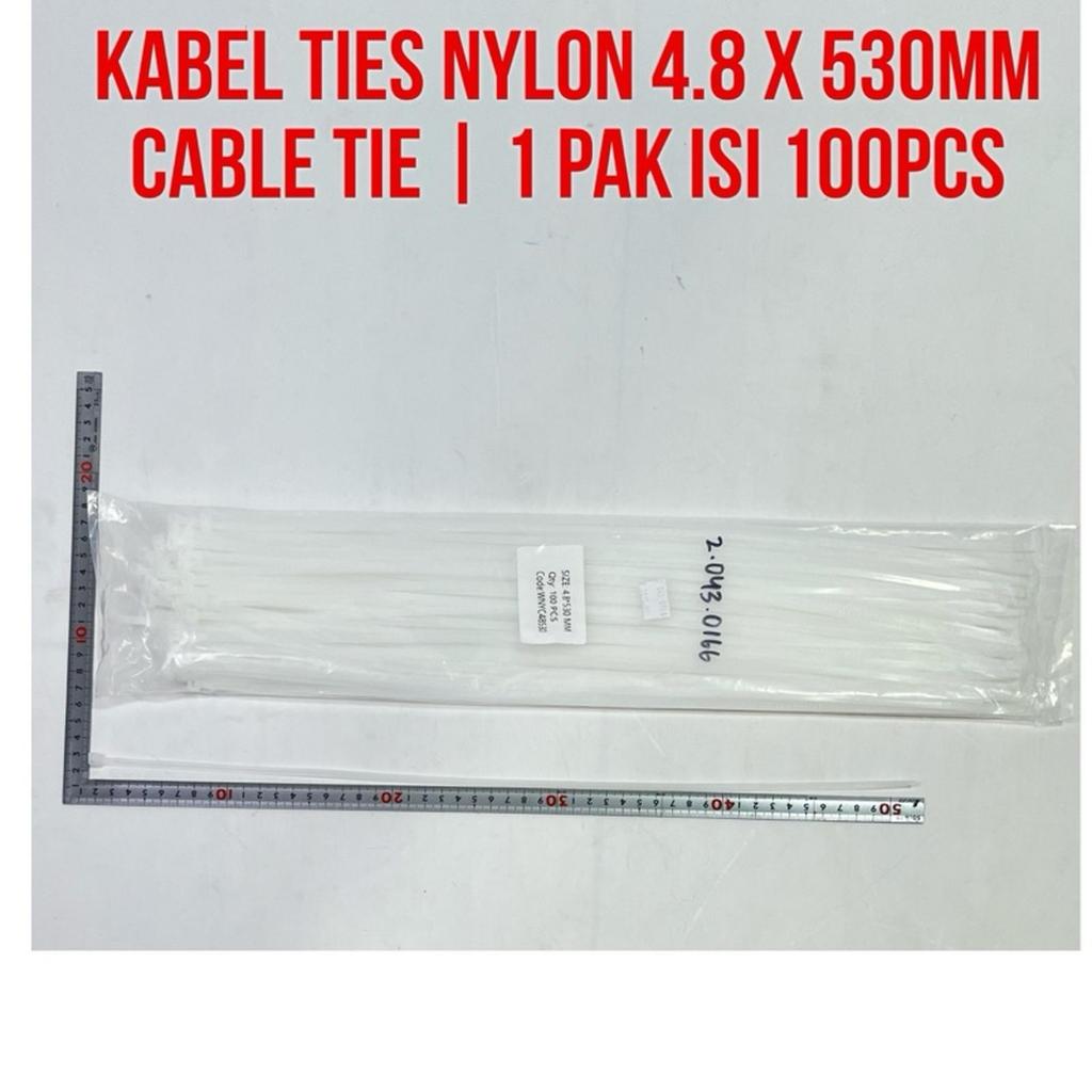 

Kabel Ties Nilon Putih White Ukuran 4.8mm X 530mm 53cm