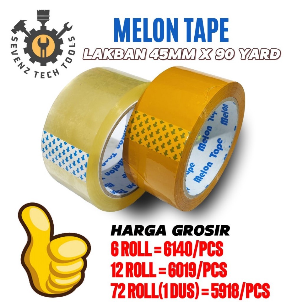 

SUPER LEKAT LAKBAN 45MM X 90 YARD 45 MIC MELON TAPE KUALITAS PREMIUM BENING / COKLAT TIDAK GAMPANG PUTUS!!