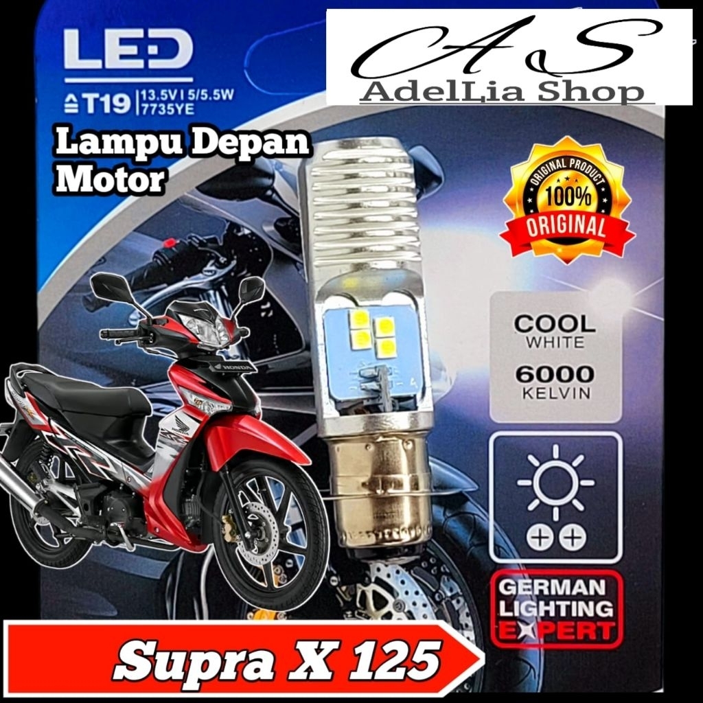 Lampu Depan Motor Honda Supra X 125 LED Putih Ac/Dc Pengganti Dop/Bohlam Standart WrT19