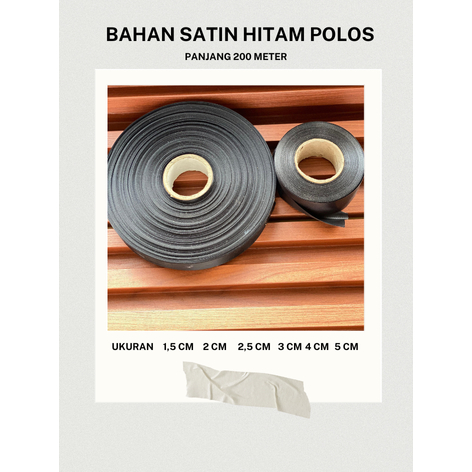 

[Termurah] Satin Hitam Polos - Pita Satin Hitam - Label Pita, Bahan Label Hitam - PargolLabel