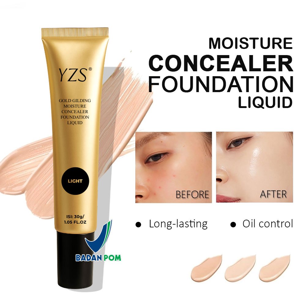 YZS Concealer Foundation Penutup Pori-Pori Bekas Jerawat Tahan Lama dan Glowing Waterproof