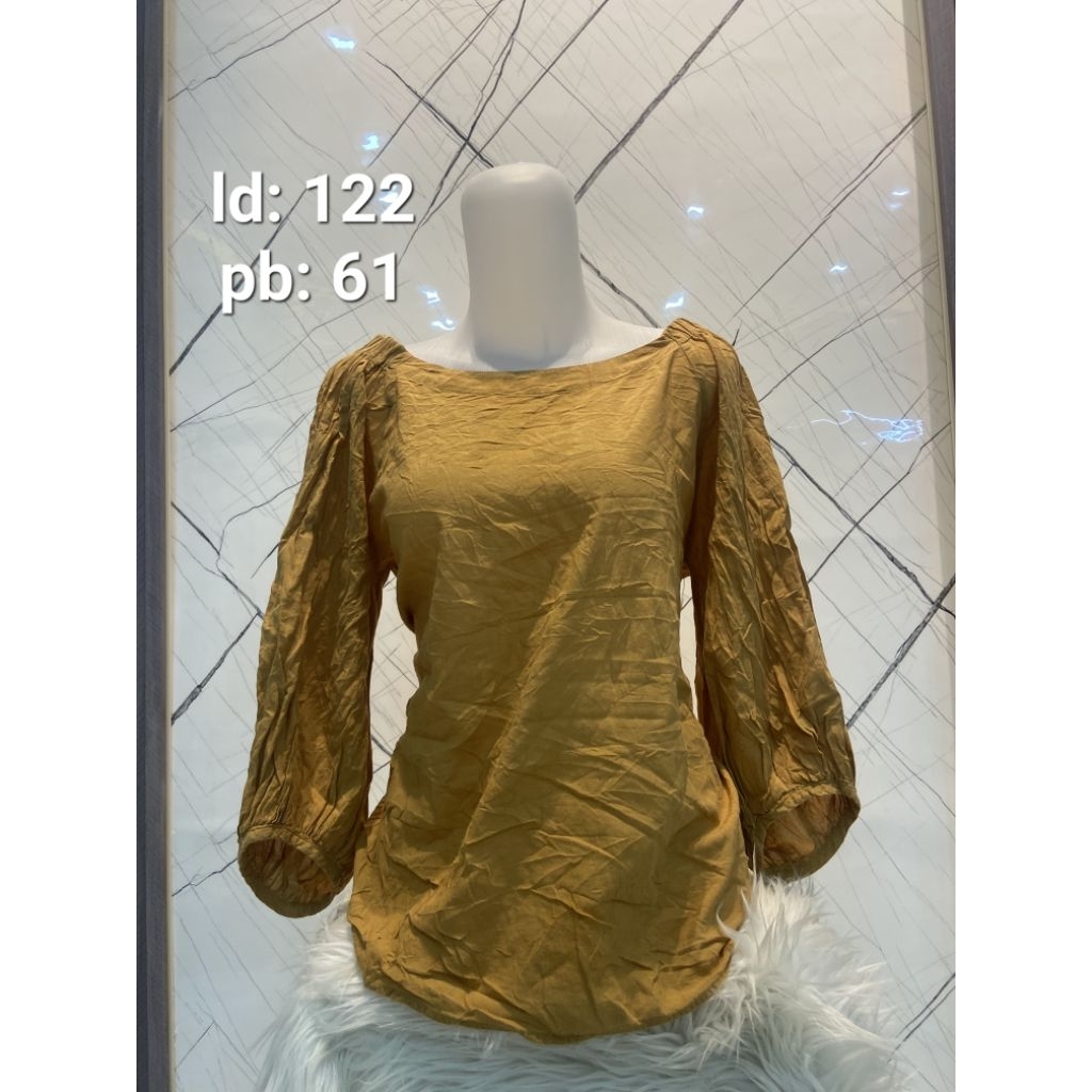 blouse atasan kuning mustard