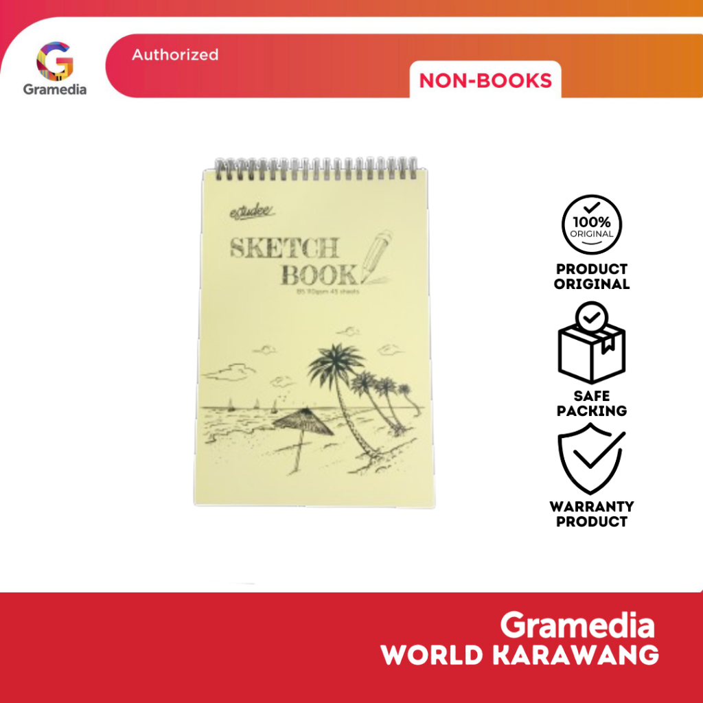 ESTUDEE SKETCHBOOK A4 110GSM 45SHT PORTRAIT UPPER RING - Gramedia Karawang