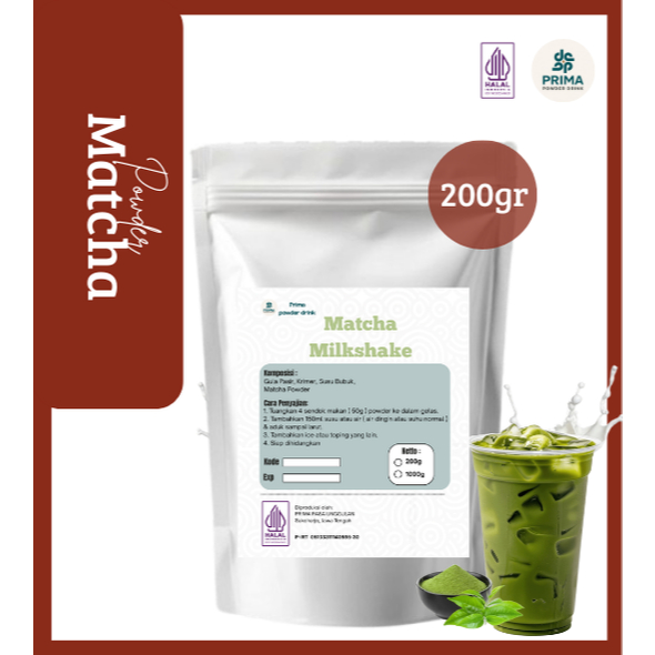 

Bubuk minuman rasa Matcha 200gr/ minuman kekinian termurah dan terlaris/ powder drink premium-HALAL