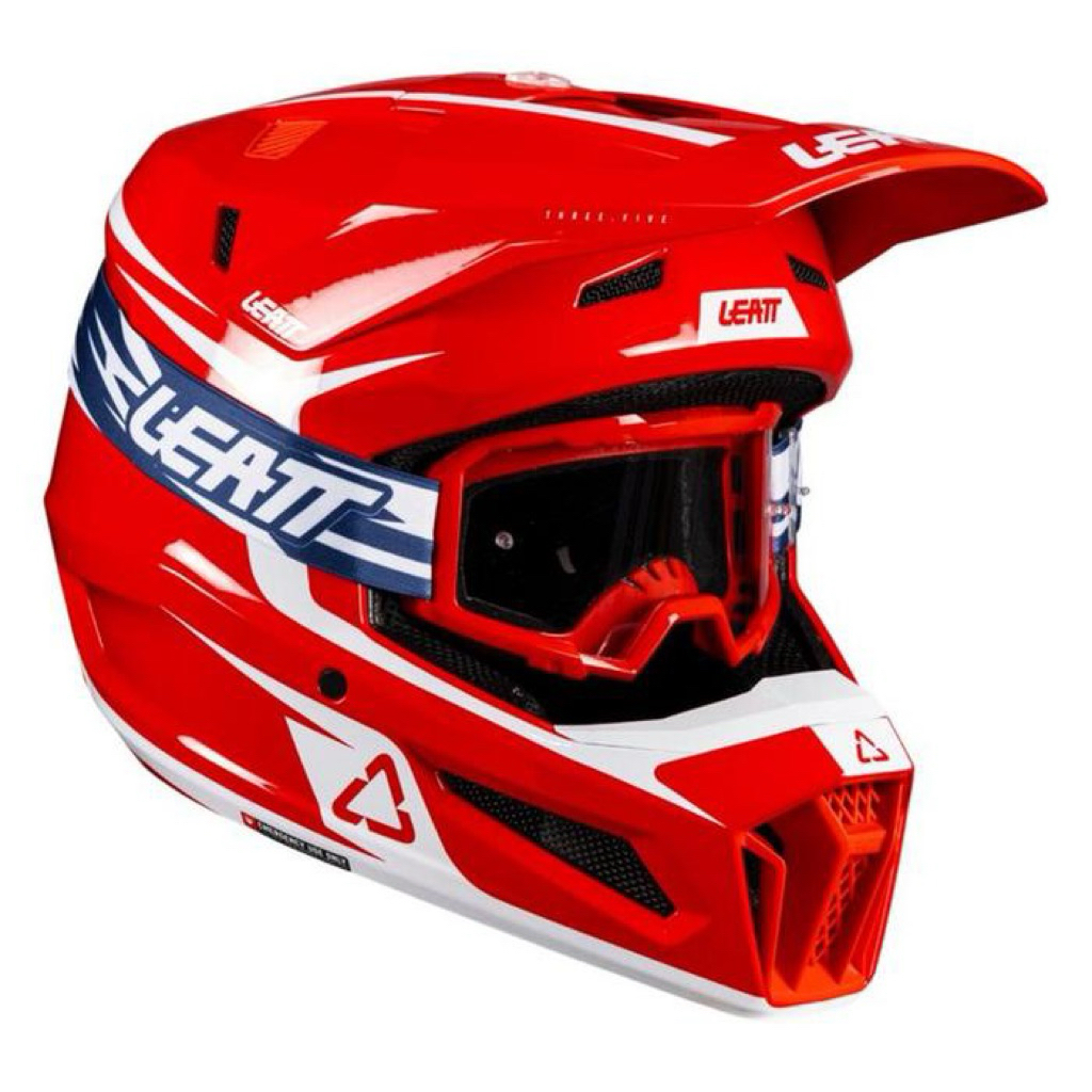 Helm Leatt 3.5 Moto Red26 with Goggle Vizion 3.5 Helmet Leatt Moto Trail Red26 Original