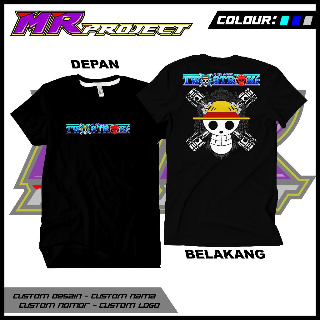 Baju/Atasan Kaos TWO STROKE- Kaos Racing Design 2TAK/TWO STROKE