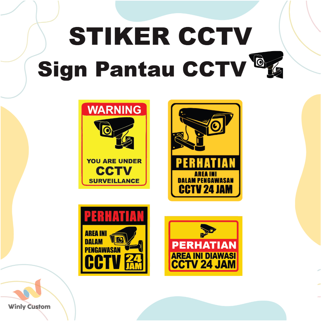 

STIKER CCTV | STIKER AREA INI DI AWASI CCTV | STIKER CCTV 24 JAM