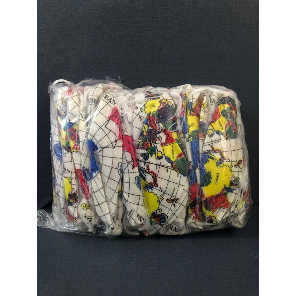 PAKET 1PACK(50PCS) BOLA KARET GLOBE FOOTBALL - SEPAK BOLA PETA DUNIA - MAINAN BOLA ANAK