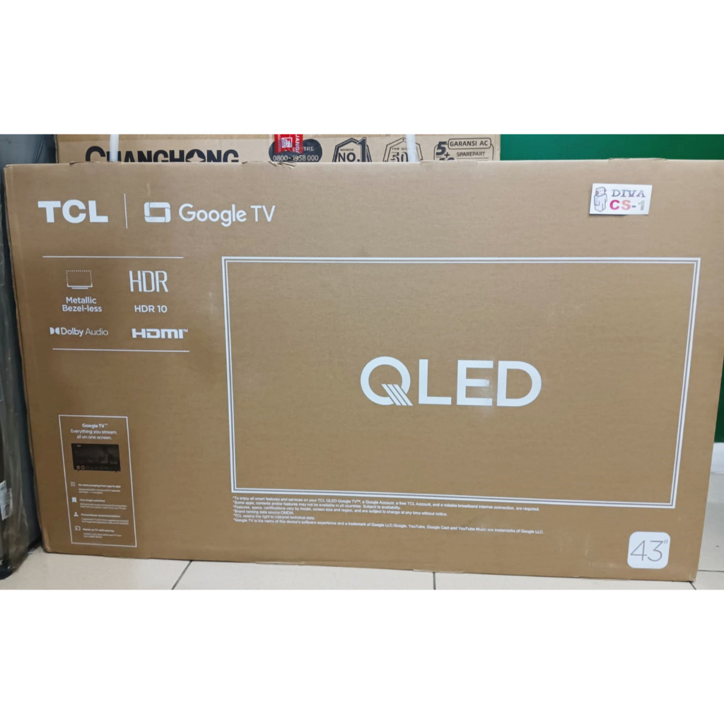 New TV QLED TCL 43V5C Google Android TV FullHD DolbyAudio Digital Bandung Antapani DSK