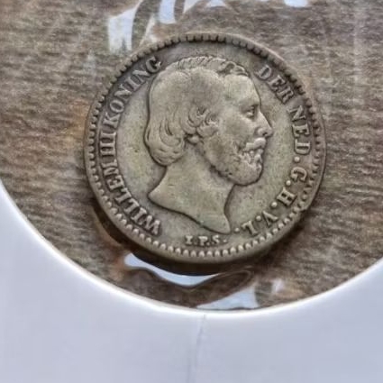 Koin Perak 10 Cents Willem III tahun 1889