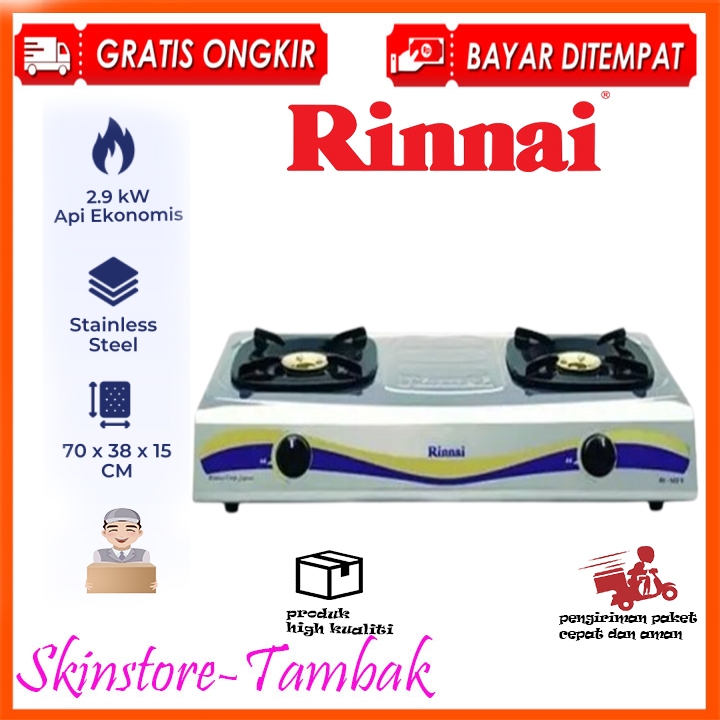 Rinnai RI522E Kompor Gas 2 Tungku api biru