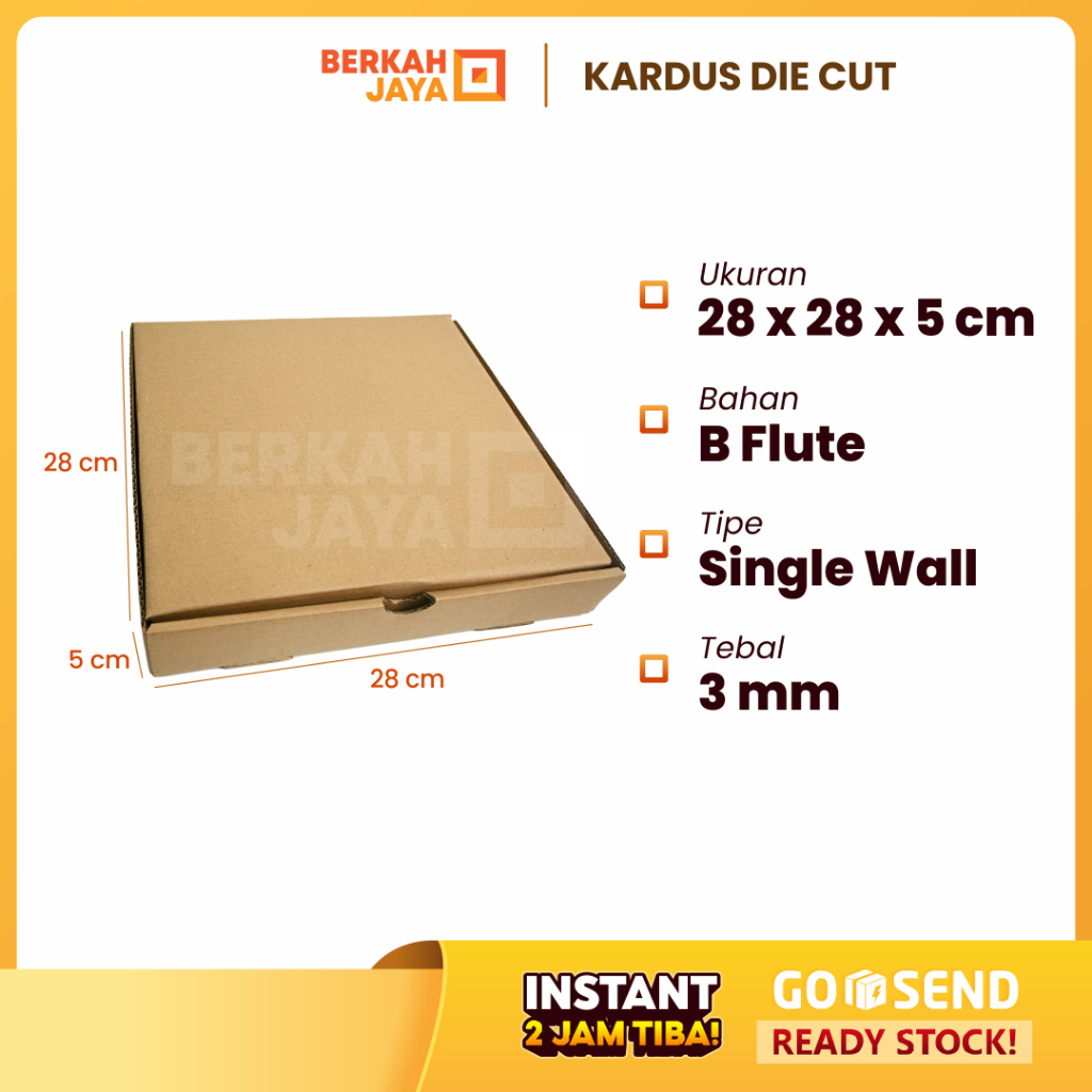 

[TANPA MIN ORDER] Kardus Box 28 x 28 x 5 Kardus Kemasan Souvenir / Box Packaging Online Shop / Bahan Tebal (Kardus Pizza 28 x 28 x 5 cm)