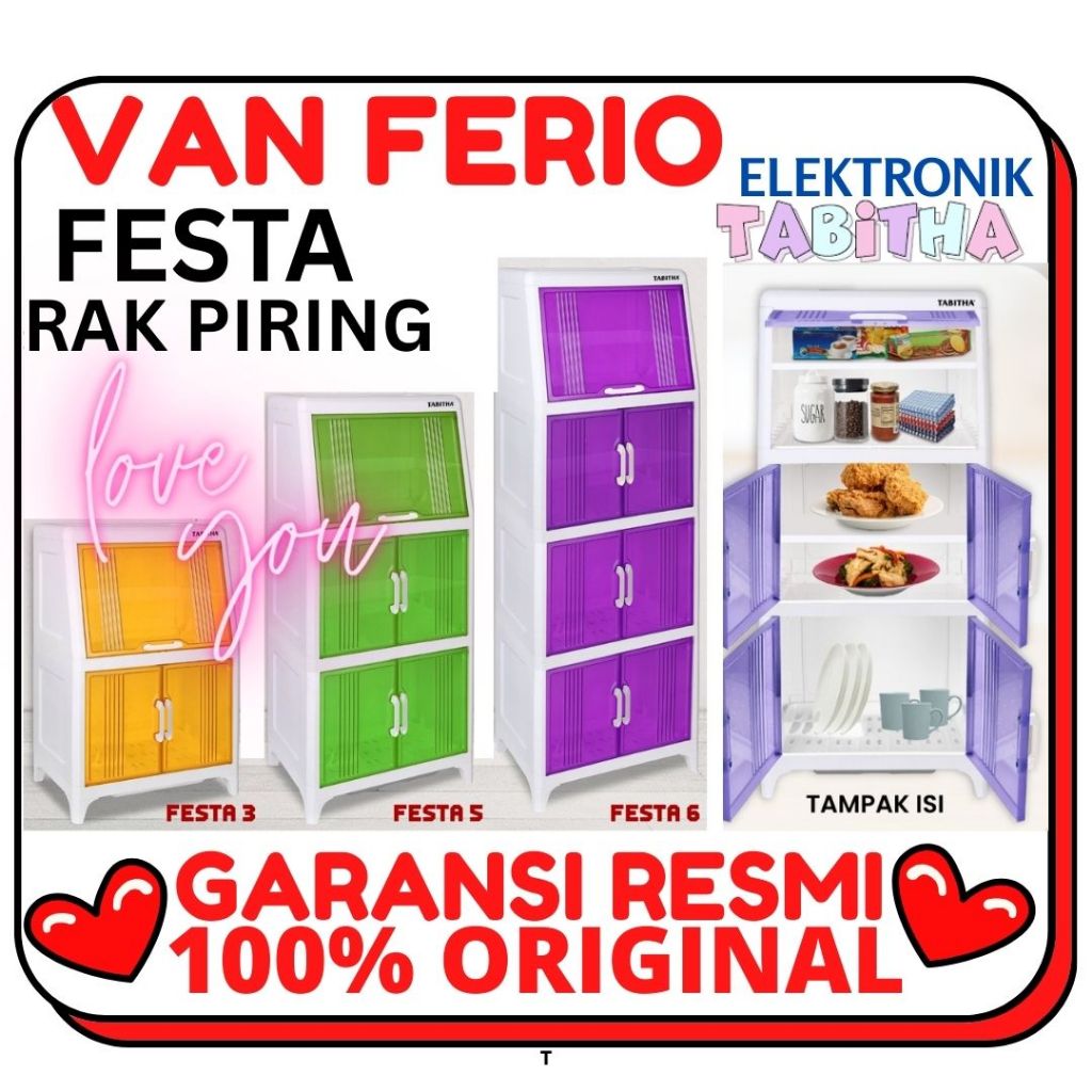 TABITHA FESTA RAK PIRING SERBAGUNA / LEMARI PIRING PLASTIK / RAK DAPUR
