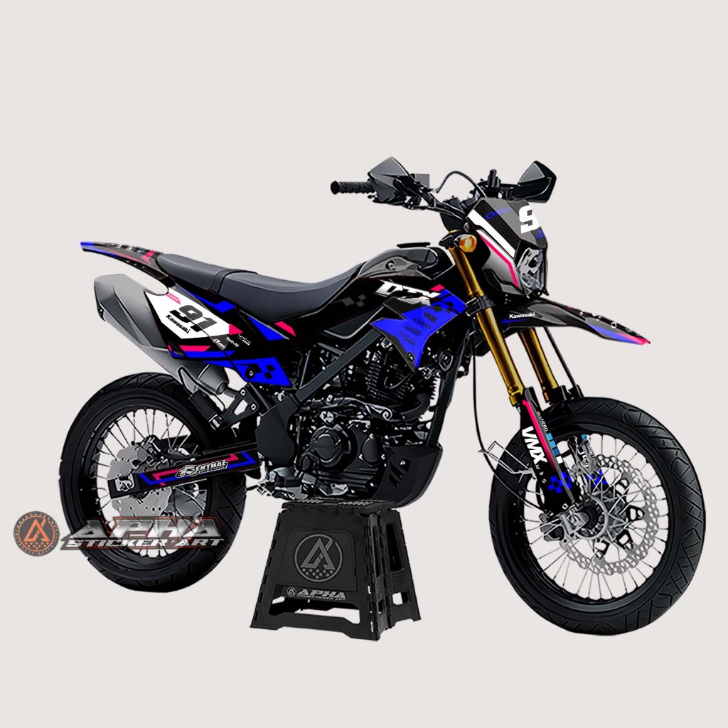 DECAL STICKER MOTOR KAWASAKI KLX D-TRACKER BF DESAIN 02