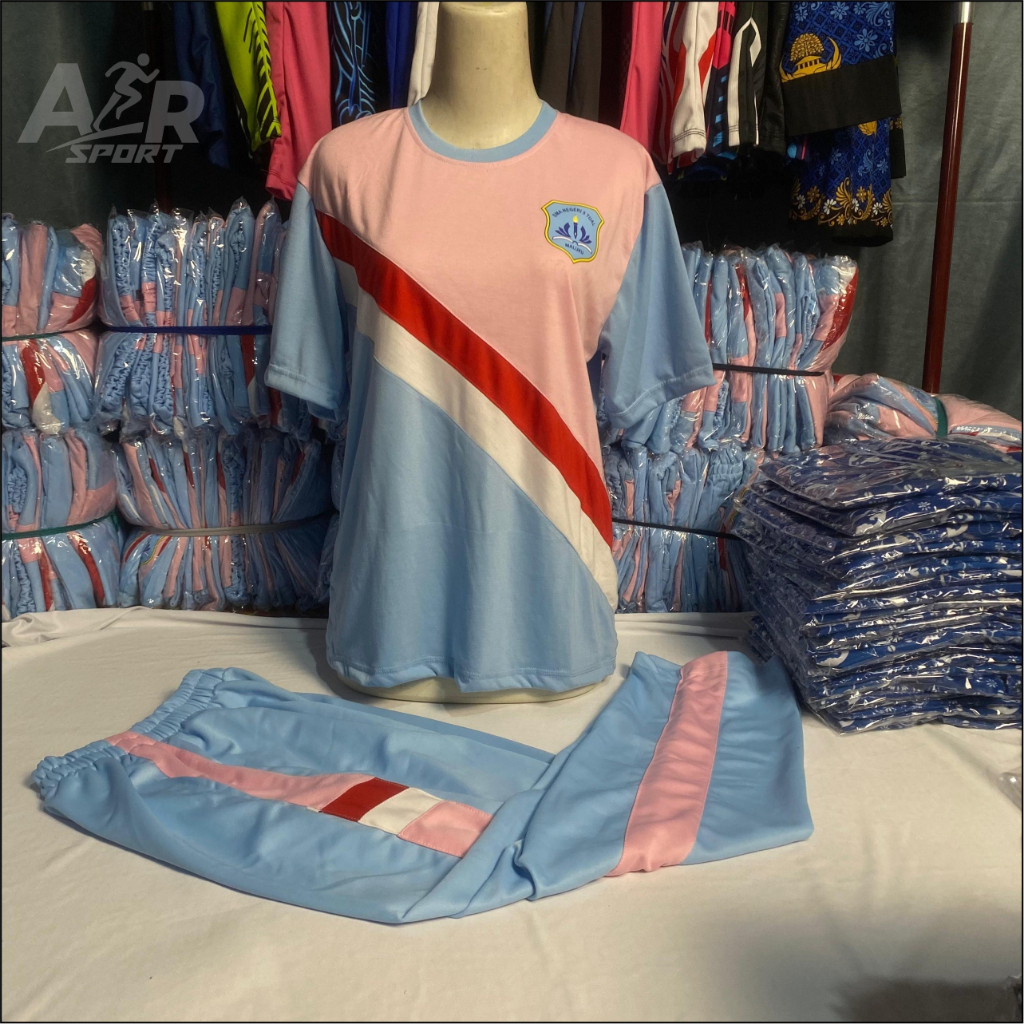 Setelan Olahraga SMA Lengan Pendek / Baju Olahraga SMA Custom Desain